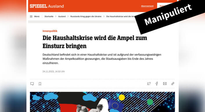 Ein Screenshot des gefälschten Spiegel-Artikels.