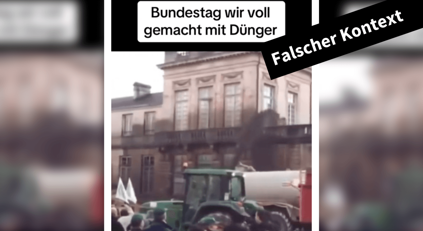 Video zeigt nicht, wie Bauern den Bundestag mit Dnger besprhen