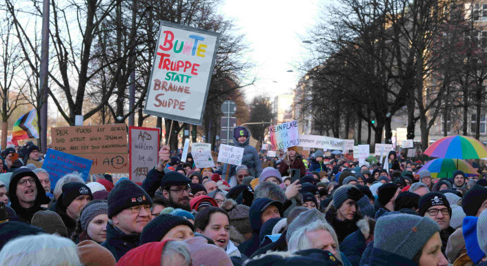 Demo gegen Rechtsextremismus am 19. Januar 2024 in Hamburg.