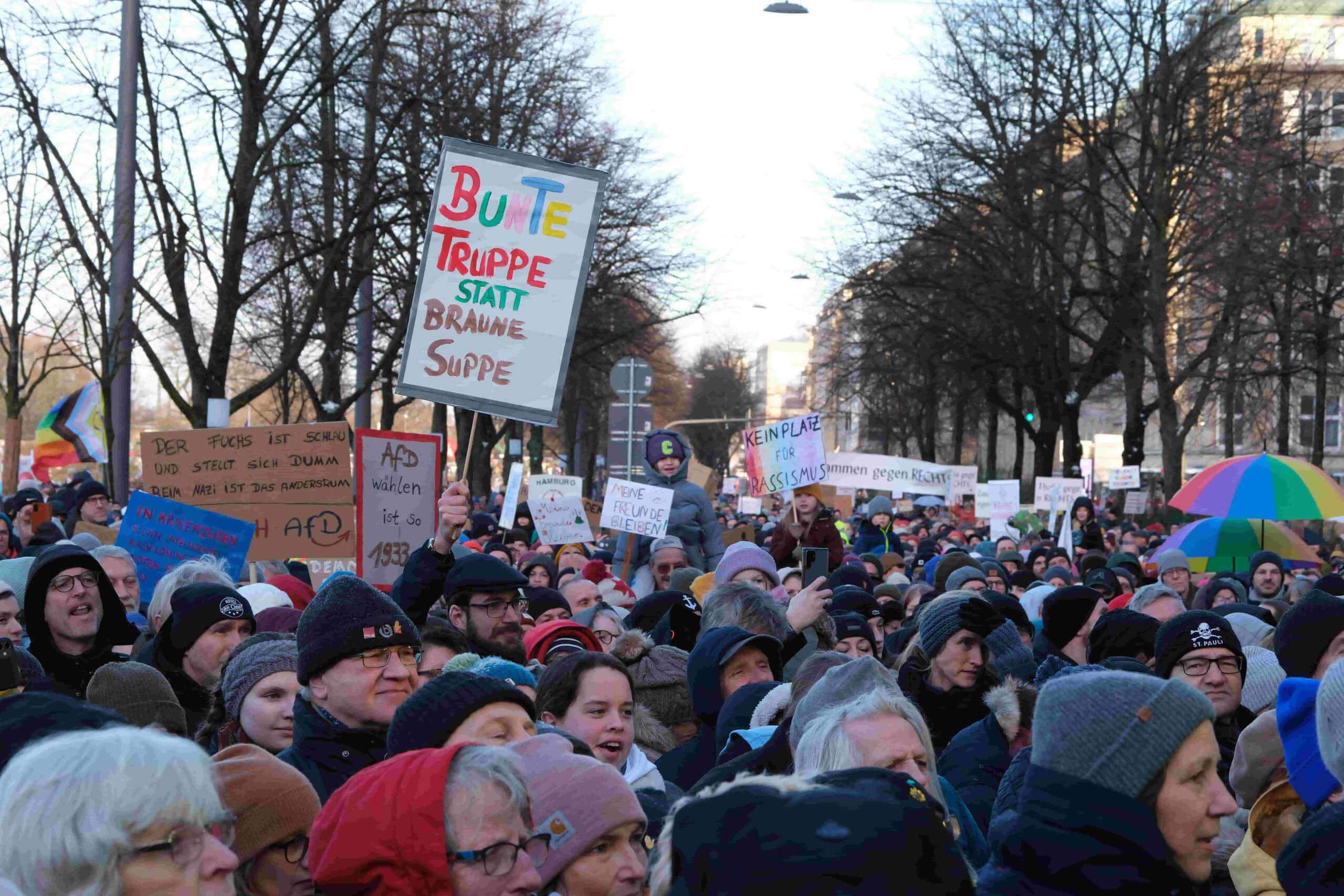 Demo gegen Rechtsextremismus am 19. Januar 2024 in Hamburg.