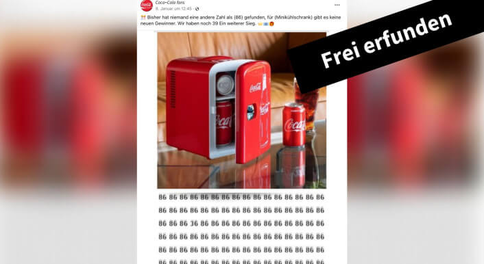 Hinter diesem vermeintlichen Zahlenrätsel-Gewinnspiel steckt Betrug.
