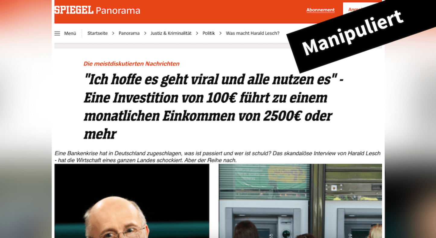 Fake-Artikel: Der Spiegel berichtete nicht über einen Millionen-Trick von  Harald Lesch