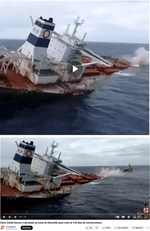 Vergleich der Videos, sie zeigen dasselbe Schiff