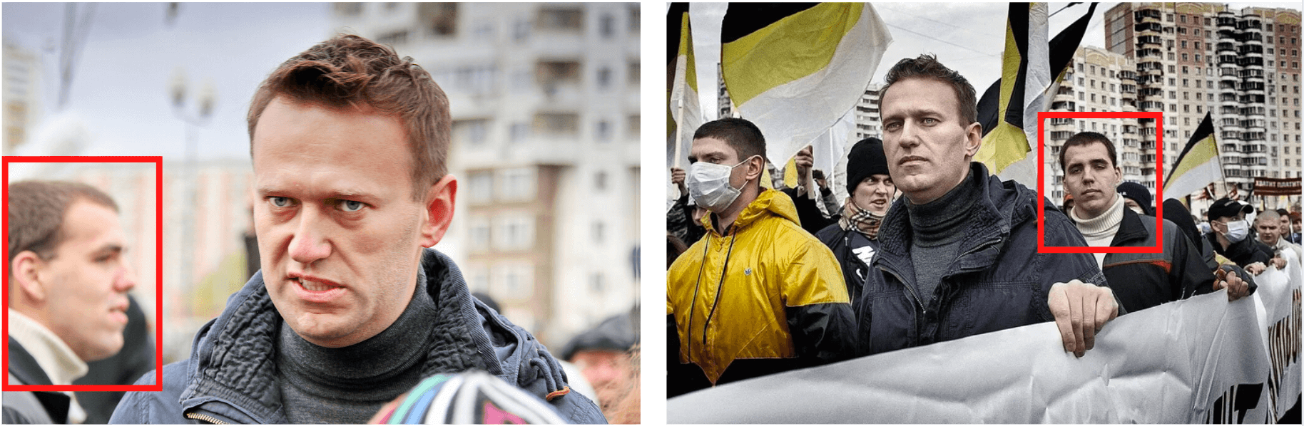 Das Gesicht von Nawalny (links) wurde für die Fotomontage genutzt.