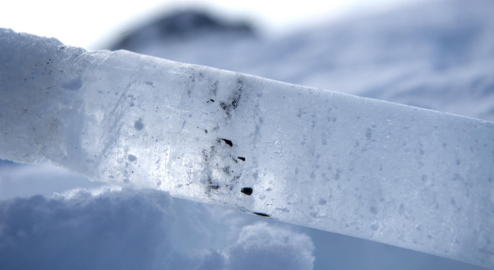 Foto eines Eisbohrkerns