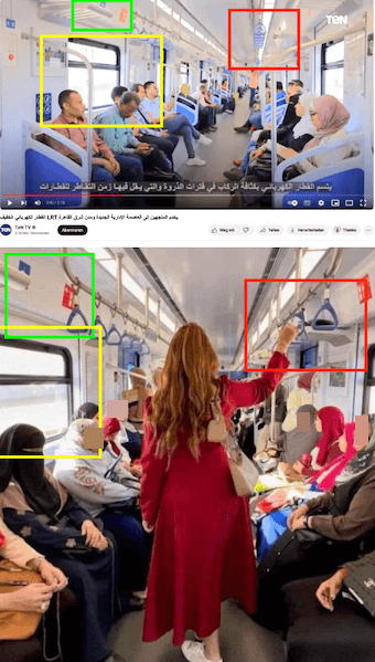 Vergleich von einem Foto des LRT mit dem Foto in Sozialen Netzwerken