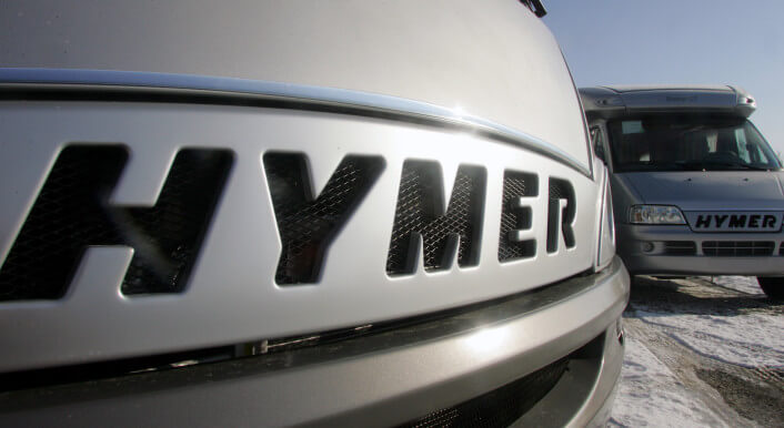 Wohnwagenhersteller Hymer AG - Logo auf Wohnmobil