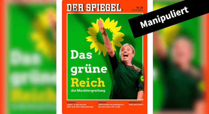 Collage mit dem gefälschten Spiegel Cover