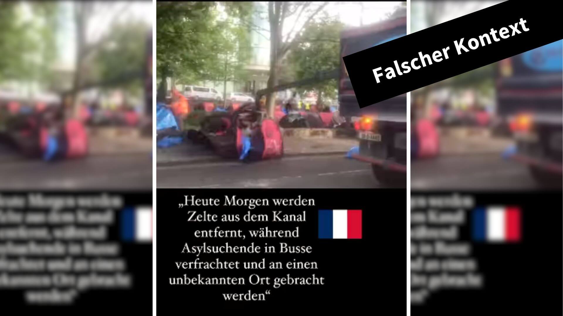 Auf Instagram verbreitet sich ein Video über provisorische Unterkünfte – angeblich von Asylsuchenden in Frankreich. Nutzerinnen und Nutzer hinterließen rassistische Kommentare.