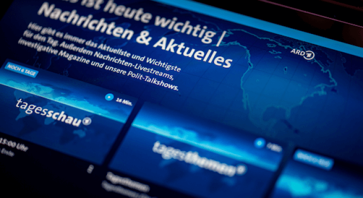 Screenshot einer ARD-Webseite.