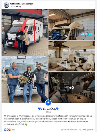 Fake-Gewinnspiel auf Facebook: Kein Wohnmobil zu gewinnen