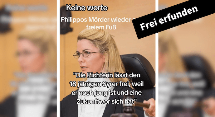 Foto einer Richterin, dazu heißt es, „Philipps Mörder“ sei wieder auf freiem Fuß.