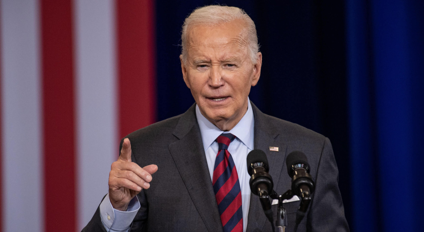 Joe Biden bei einer Rede in New Hampshire