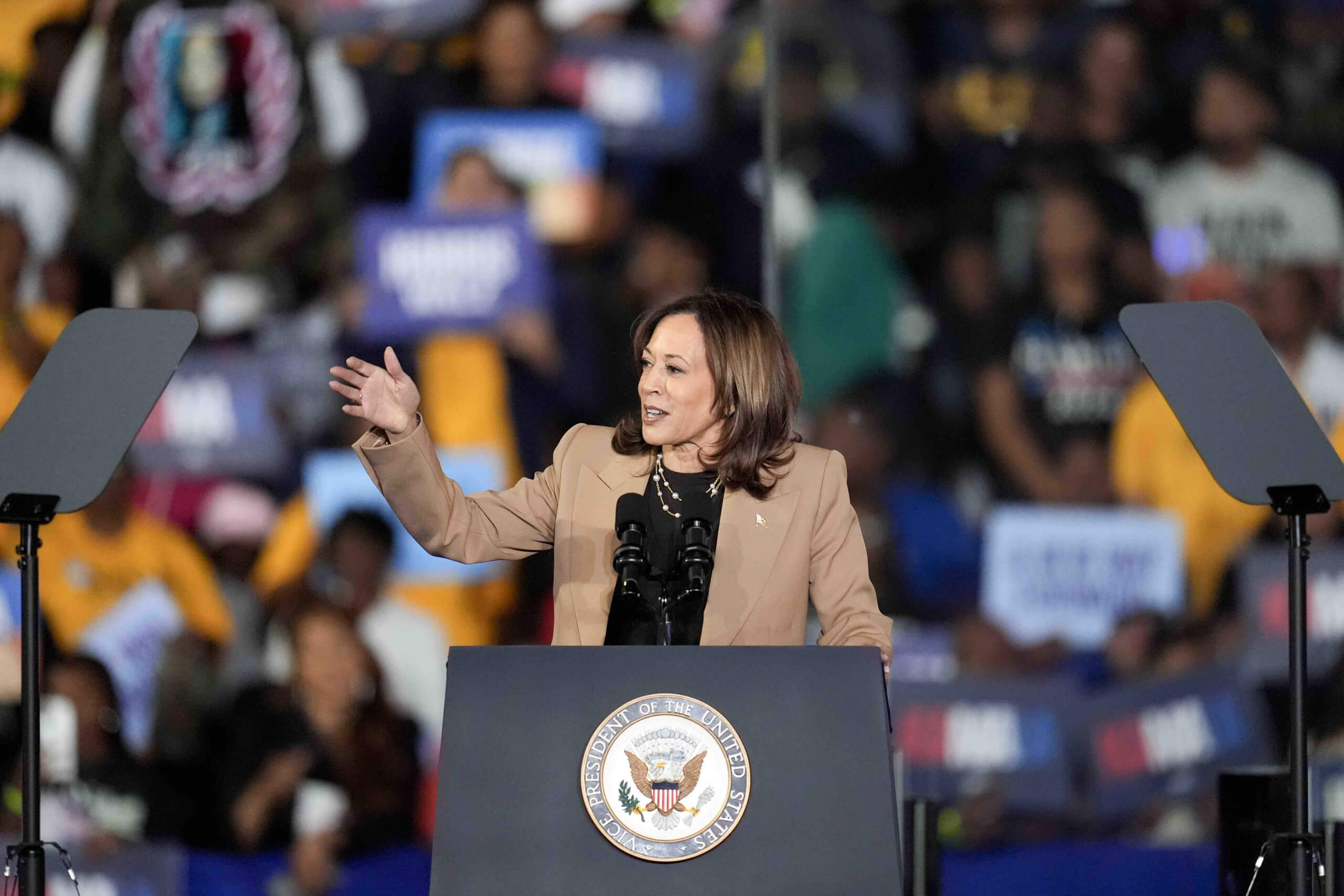 Kamala Harris bei einem Wahlkampfauftritt in den USA: