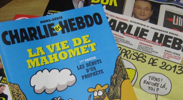 Im Netz kursieren immer wieder gefälschte Titelseiten des Satiremagazins Charlie Hebdo