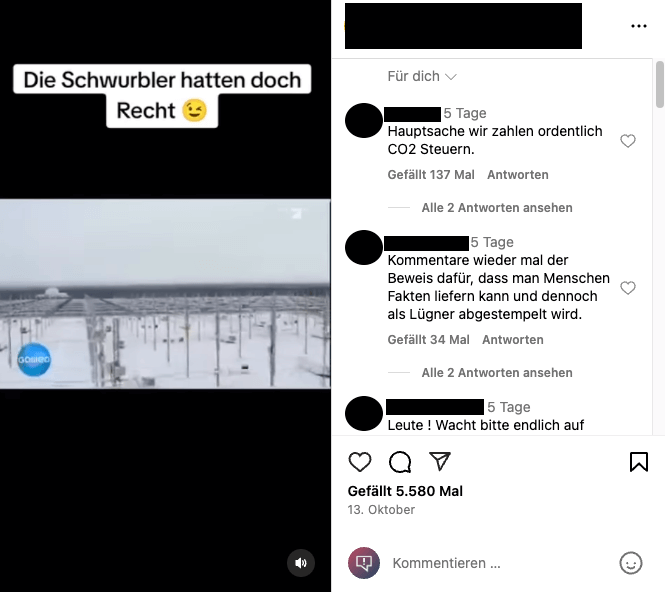 Auf Instagram verbreitet sich ein Ausschnitt aus der Prosieben-Sendung Galileo. Anders als behauptet, ist sie kein Beleg für Wettermanipulationen durch Haarp.