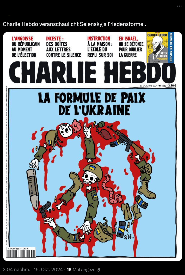 Das gefälschte Titelbild von Charlie Hebdo verbreitet in mehreren Sozialen Netzwerken