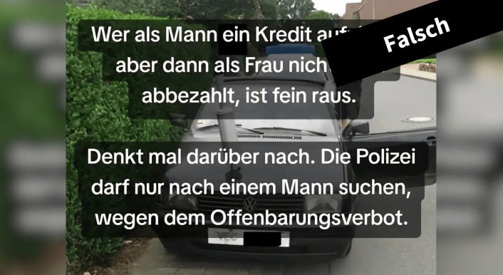 Bild eines Autos mit Text, laut dem sich das Offenbarungsverbot angeblich missbrauchen lässt.