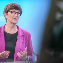 Saskia Esken, SPD-Bundesvorsitzende, bei einem Interview mit der Deutschen Presse-Agentur (Foto: Kay Nietfeld / DPA / Picture Alliance)