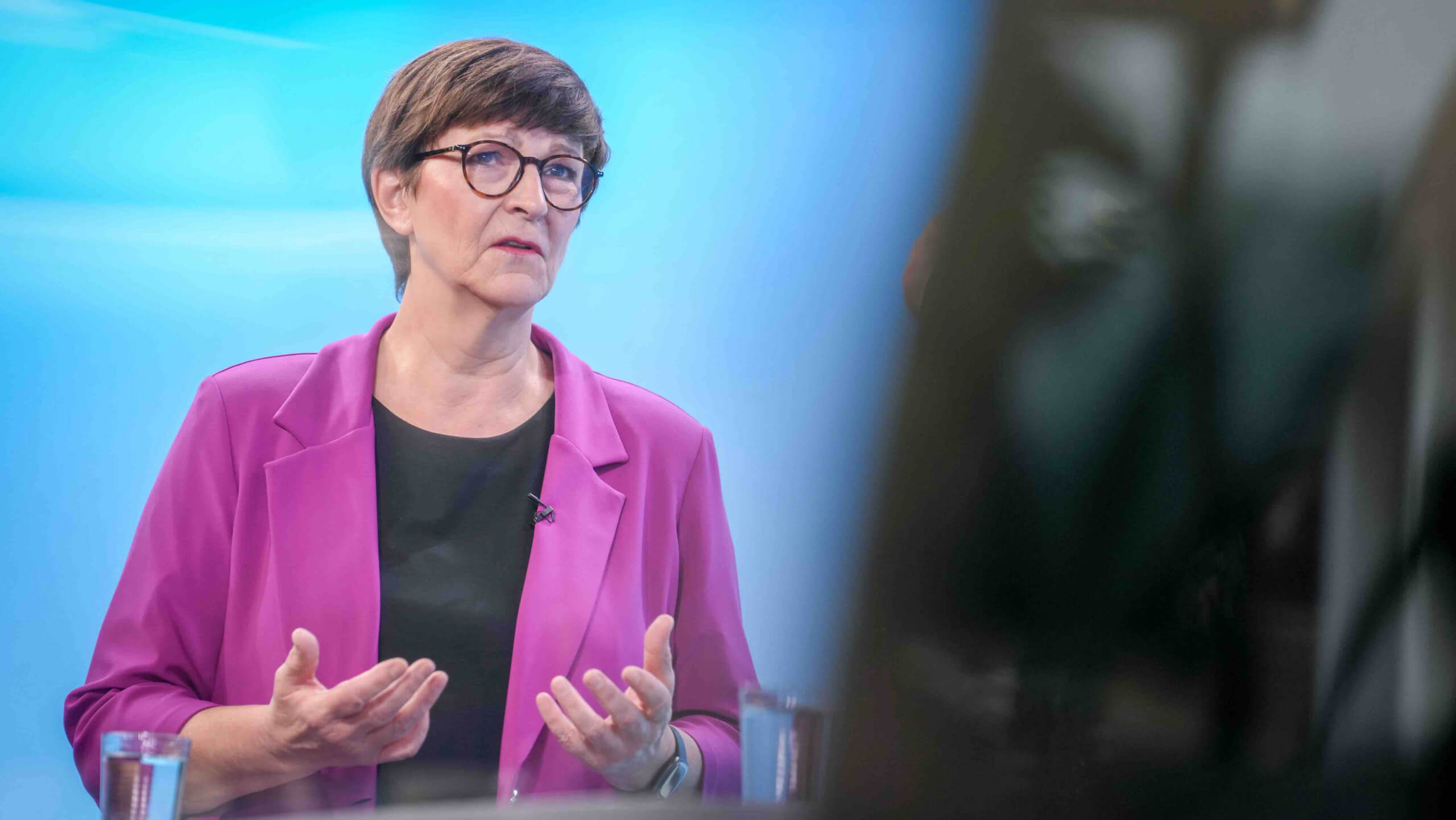 Saskia Esken, SPD-Bundesvorsitzende, bei einem Interview mit der Deutschen Presse-Agentur (Foto: Kay Nietfeld / DPA / Picture Alliance)