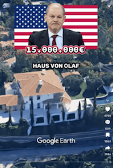 Screenshot aus dem Tiktok-Video, zu dem Haus heißt es: "Haus von Olaf".