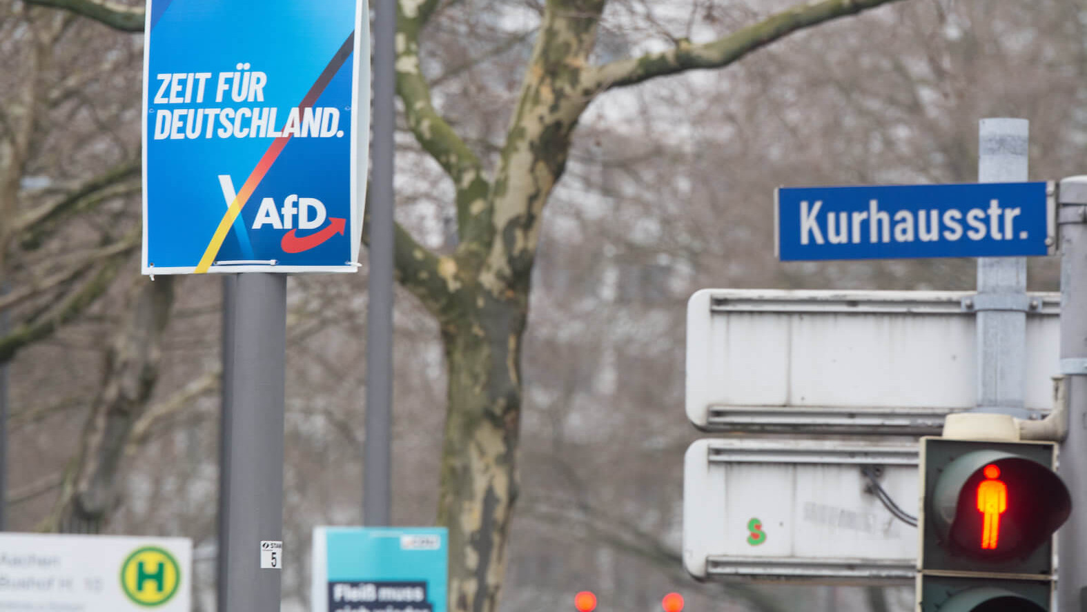 Ein AfD-Wahlplakat in der Stadt Aachen