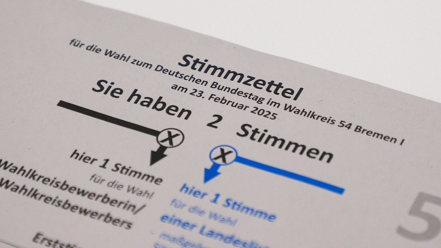 Bundestagswahl 2025, Stimmzettel und Wahlschein