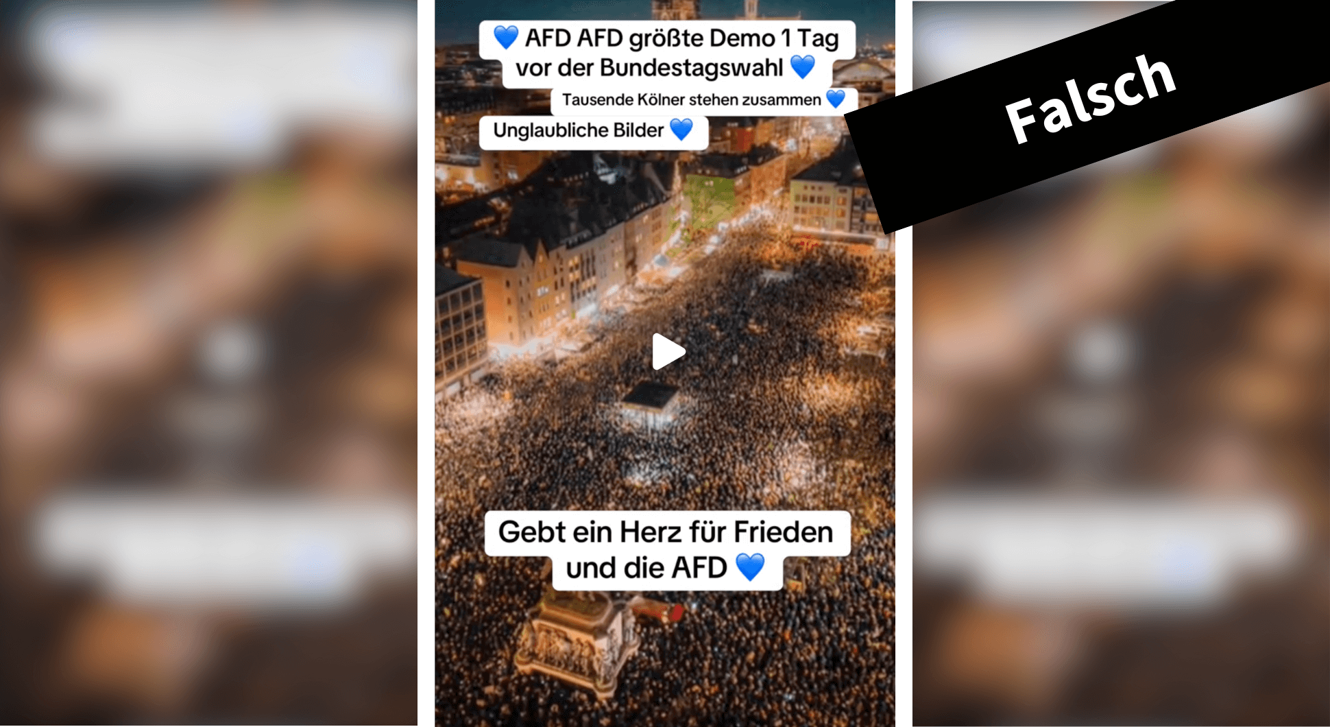 Demonstration gegen Rechtsextremismus fälschlich als Demo für die AfD ausgegeben