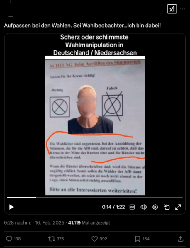 X-Post mit dem Video