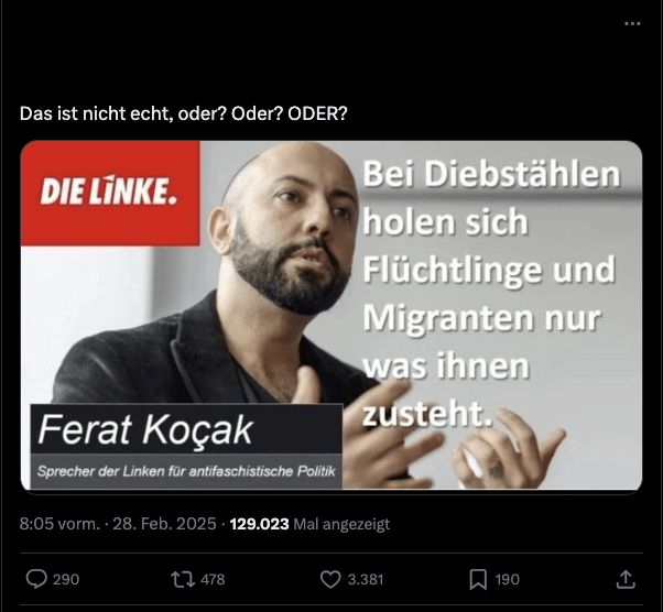 Screenshot eines X-Posts mit der Zitatkachel