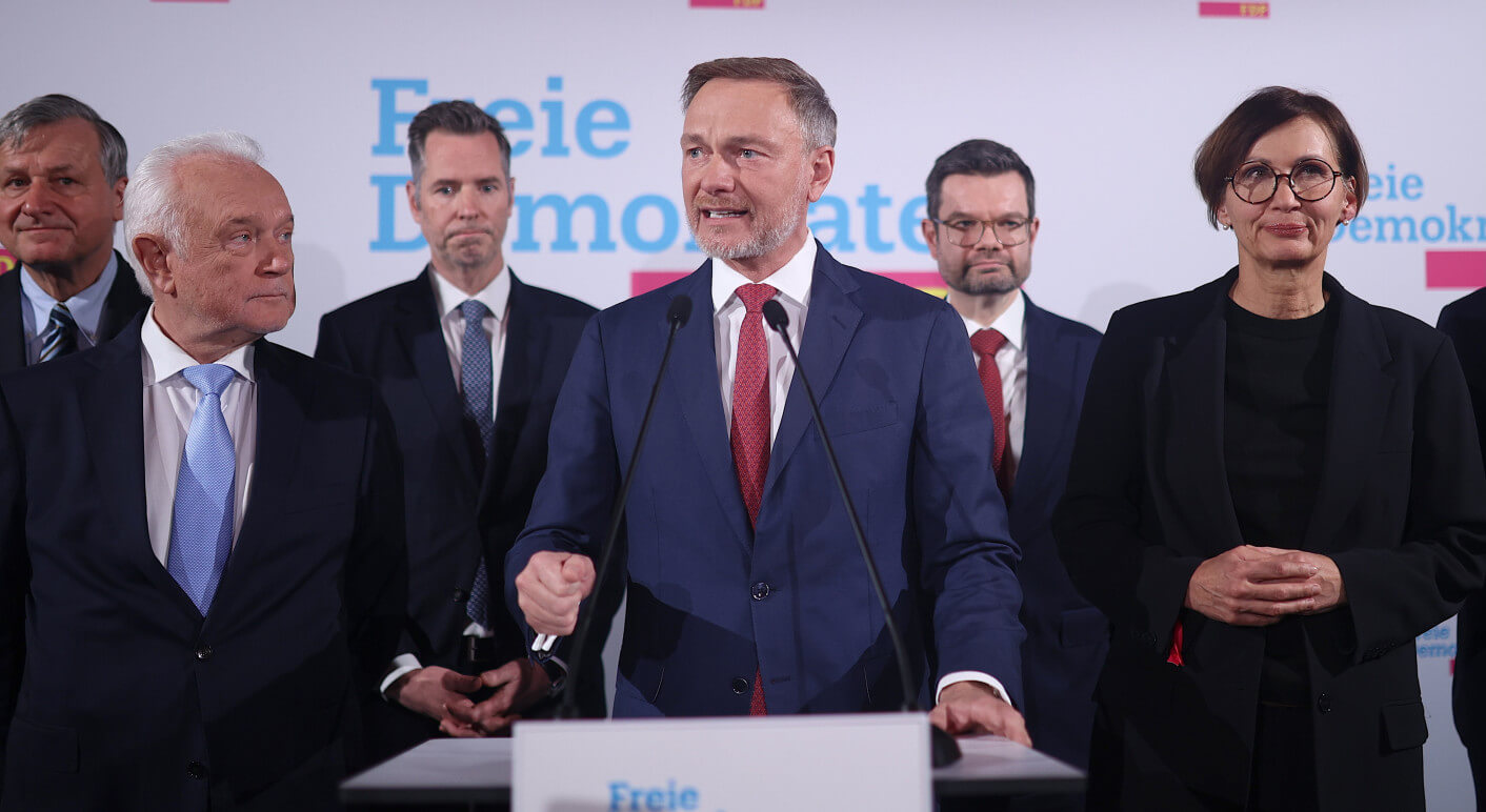 Christian Lindner Addresses Media After 2025 Federal Election Results in Berlin
