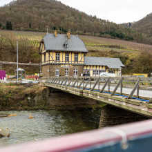 Der noch gleislose Bahnhof in Mayschoß