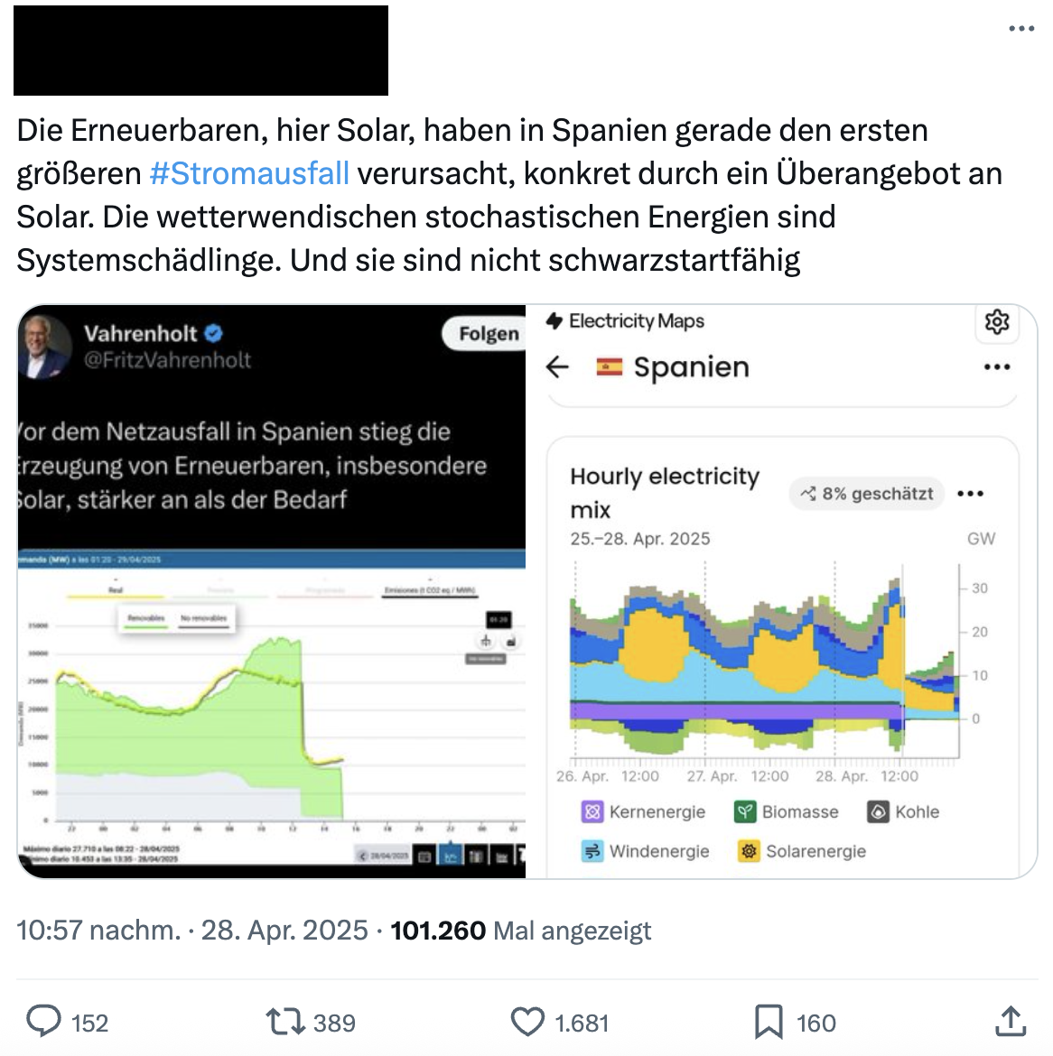 Online wurde der Blackout in Spanien und Portugal genutzt, um Stimmung gegen Solarenergie zu machen