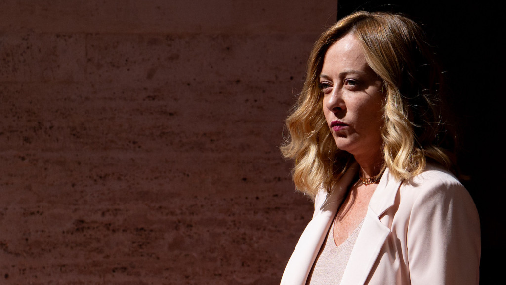 Die italienische Ministerpräsidentin Giorgia Meloni im Palazzo Chigi in Rom, Italien, am 6. Juni 2025