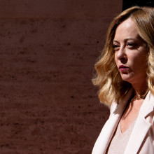 Die italienische Ministerpräsidentin Giorgia Meloni im Palazzo Chigi in Rom, Italien, am 6. Juni 2025