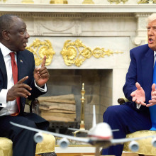 Präsident Donald Trump und Südafrikas Präsident Cyril Ramaphosa im Oval Office des Weißen Hauses, Mittwoch, 21. Mai 2025, in Washington.