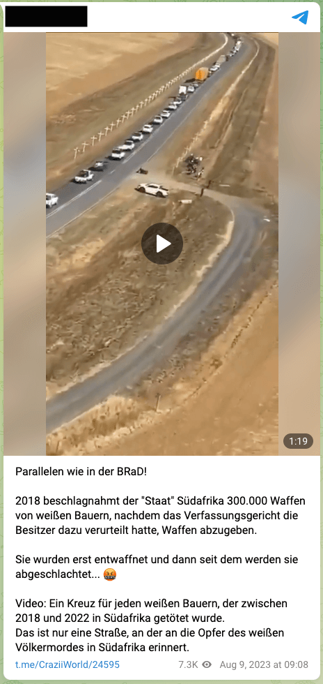 Das Video auf Telegram, das Trump auch im Weißen Haus vorführte