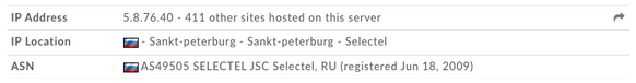 Ein Screenshot, der Providerdaten der Webseite