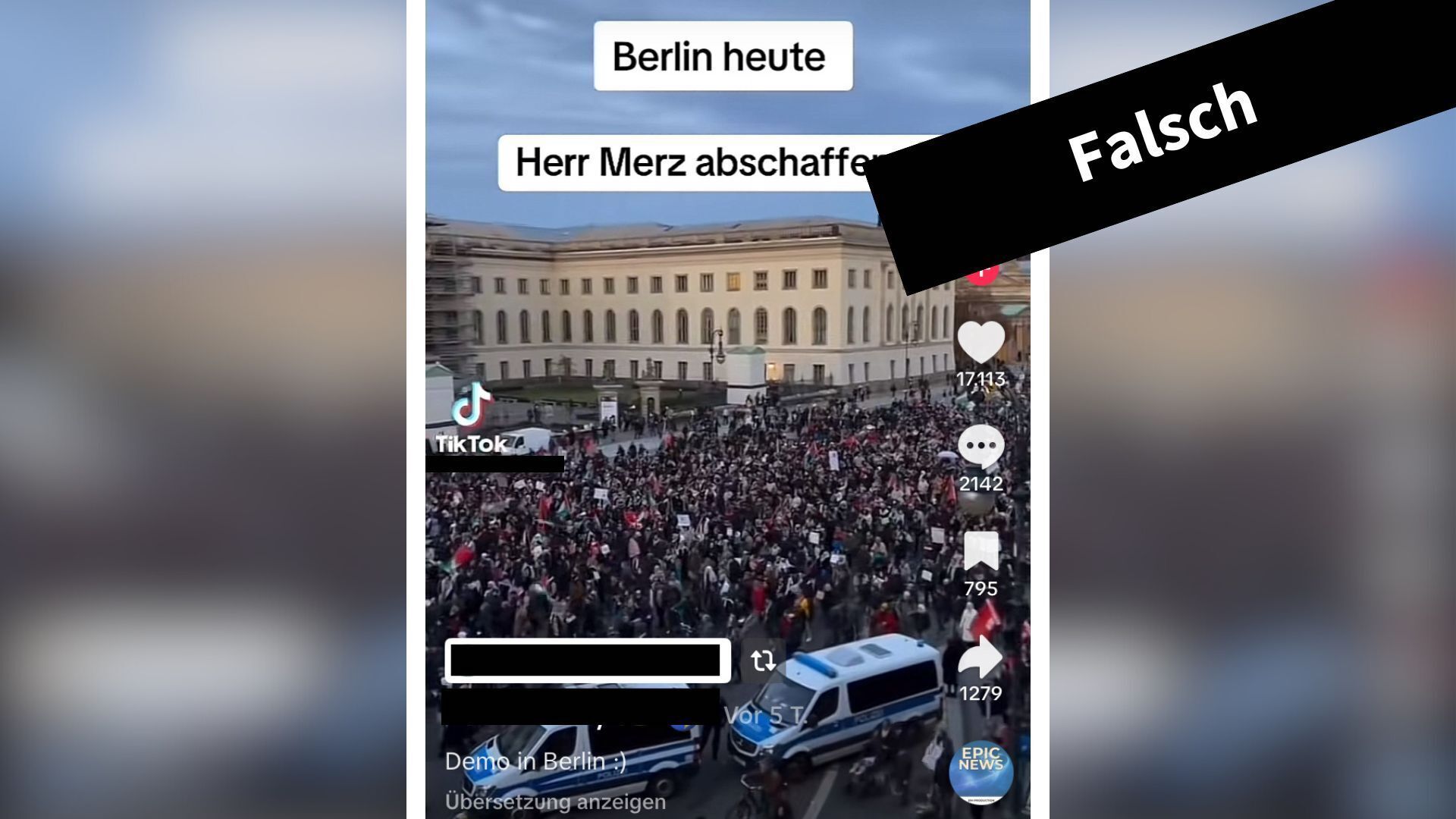 Collage mit dem Tiktok-Beitrag