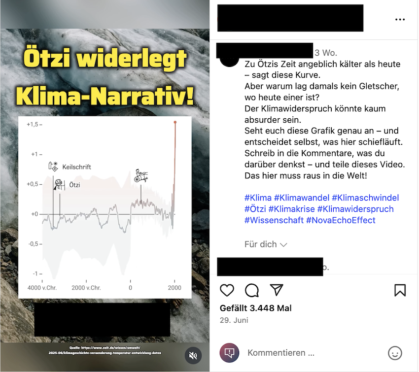 Screenshot des viralen Instagram-Beitrags