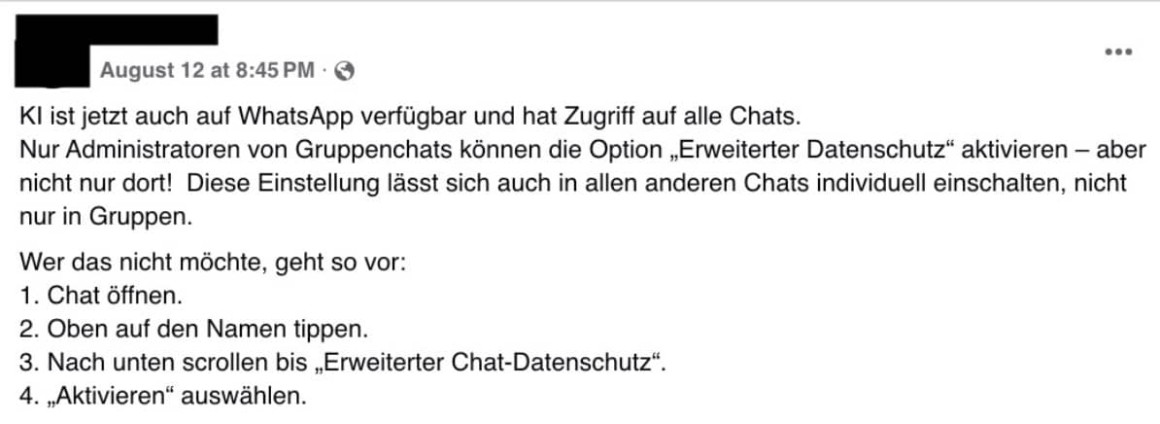 Irreführender Kettenbrief: Was die KI auf Whatsapp (nicht) darf