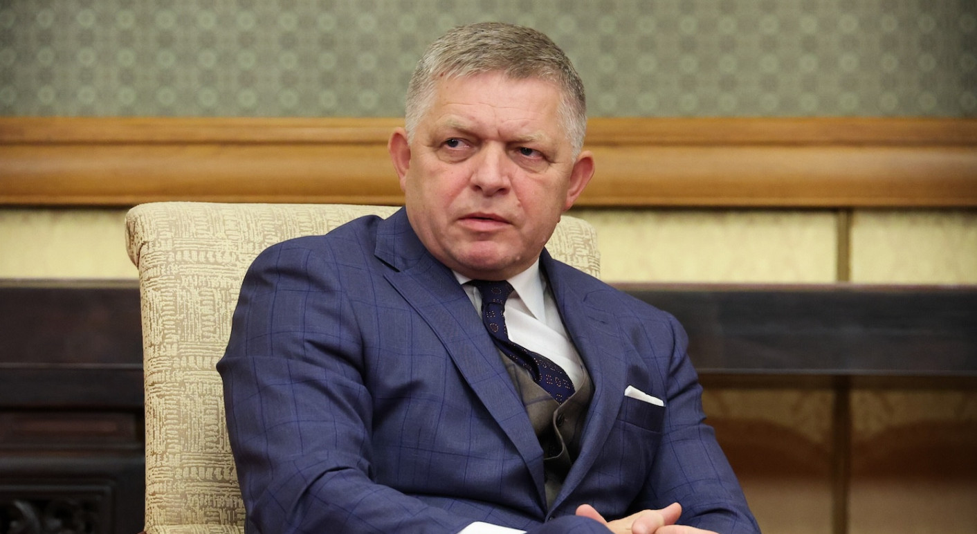 Der slowakische Ministerpräsident Robert Fico traf sich September 2025 mit Wladimir Putin in China (Alexander Kazakov / Picture Alliance / Tass)