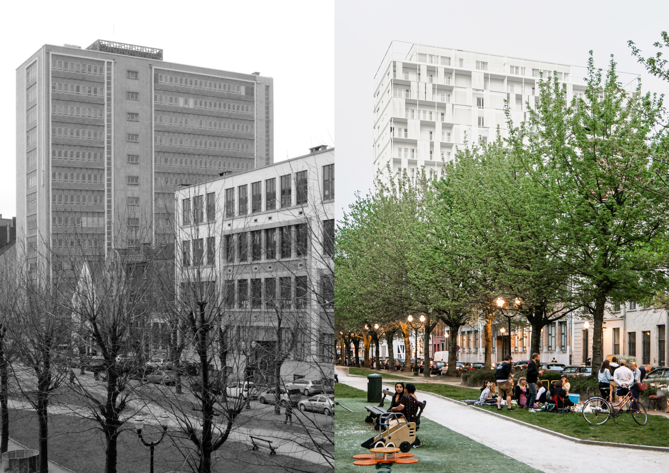 Vorher und Nachher: Ein umgebautes und modernisiertes Gebäude
