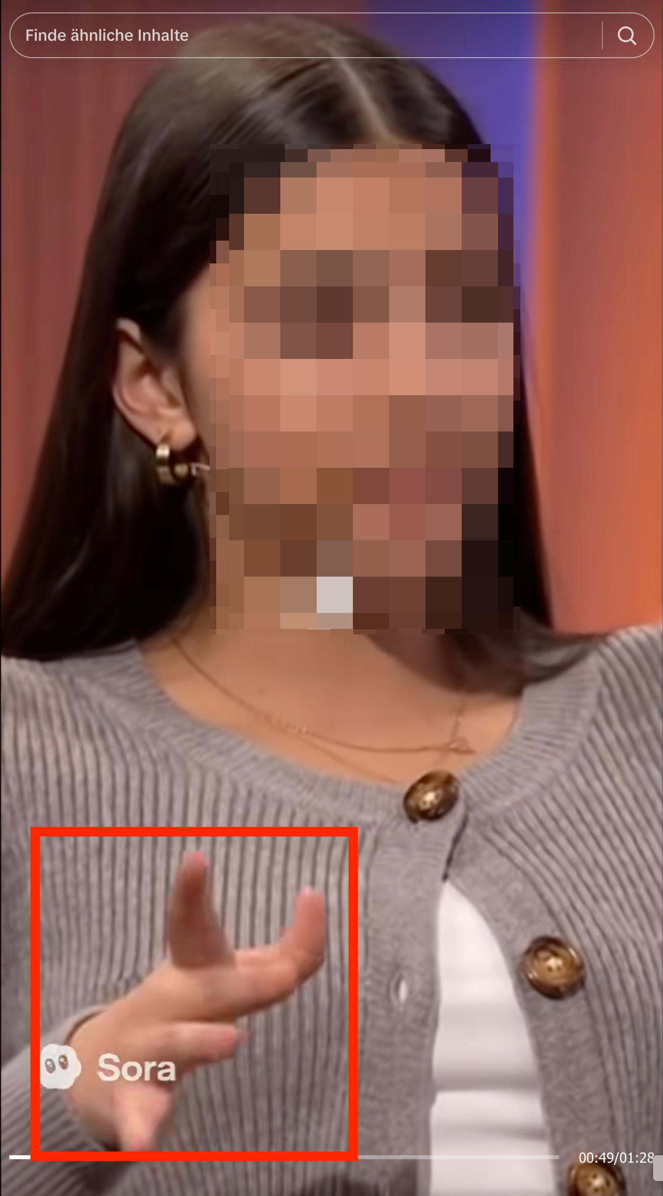 Bei der Generierung des Videos ist der KI an dieser Stelle ein auffälliger Fehler unterlaufen. Die Finger der Jugendlichen verändern sich auf unnatürliche Weise.