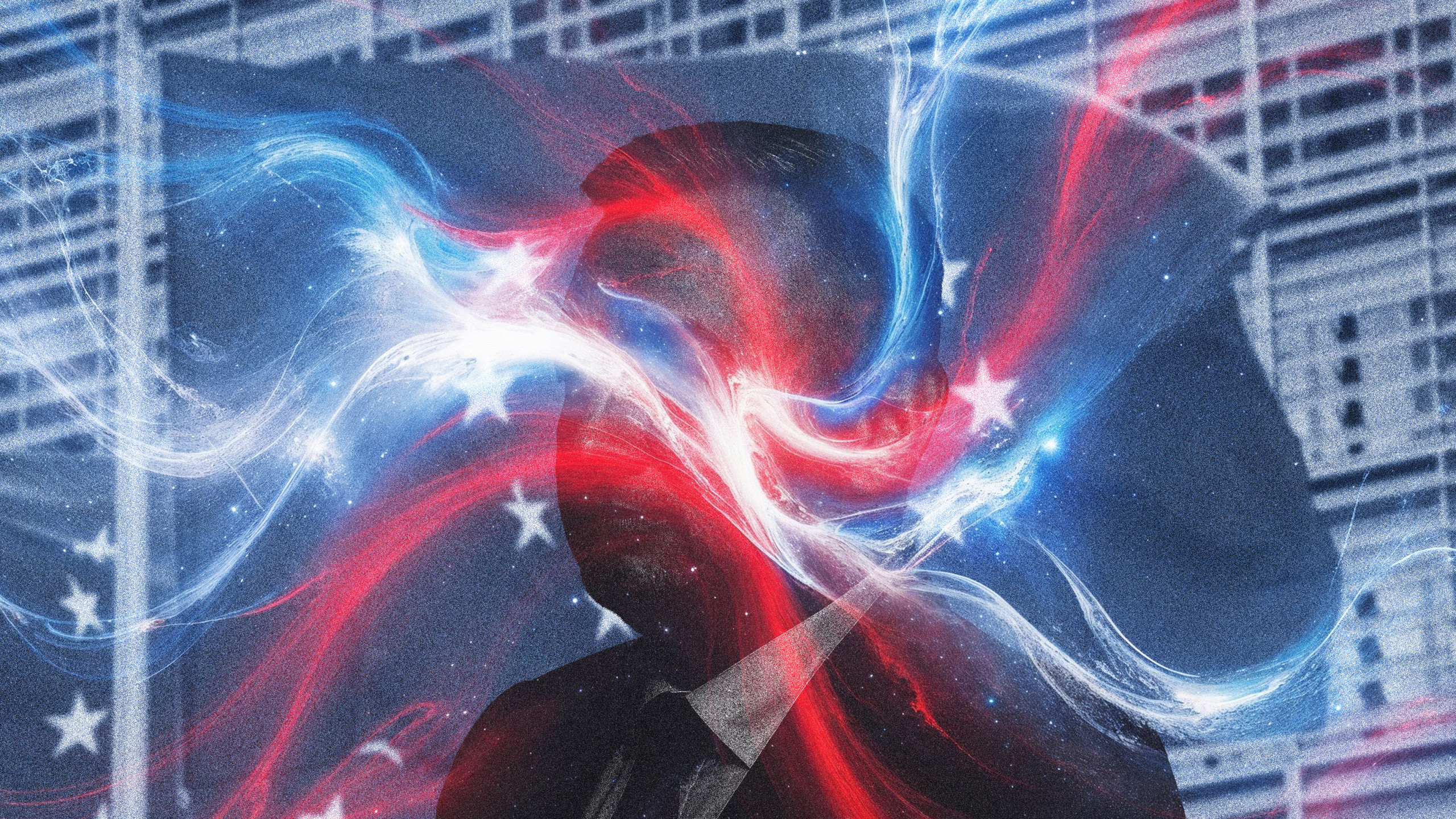 Collage: Ivo Mayr/CORRECTIV Fotos: picture alliance, KI-Elemente: DALL E & Leonardo.ai (Lichtstrahlen & Silhouette)