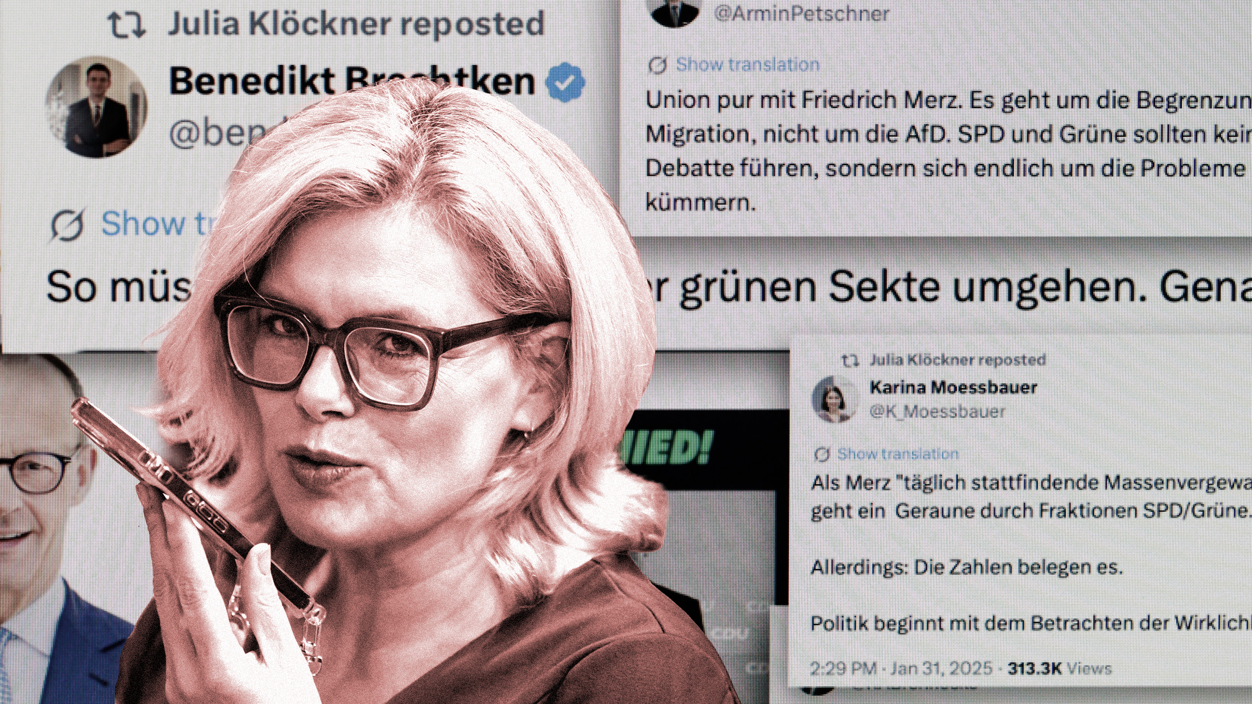 Collage: CORRECTIV, Foto: Michael Kappeler / picture alliance