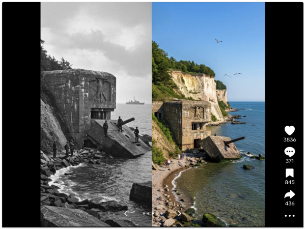 Als Teil einer Bilderreihe kursiert auch diese Aufnahme auf Tiktok. Sie ist KI-generiert.