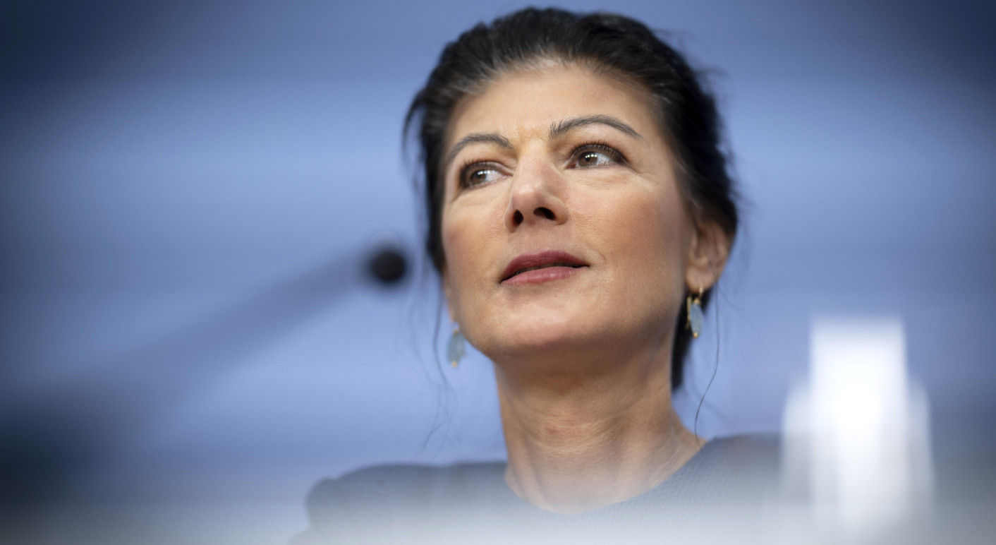 Auf eine Pressekonferenz im November 2025 kündigte Sahra Wagenknecht an, nicht noch einmal für den Parteivorsitz im BSW kandidieren zu wollen (Quelle: Stefan Boness | ipon | Picture Alliance)
