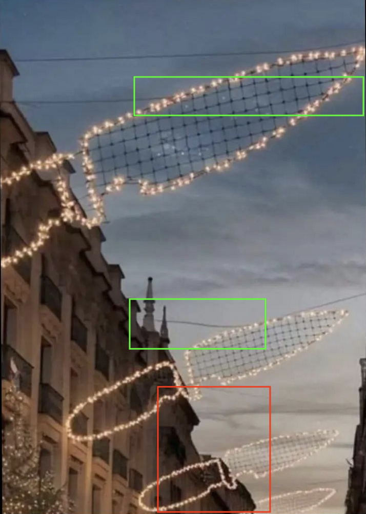 Auffälligkeiten bei dem Bild mit der Messerbeleuchtung