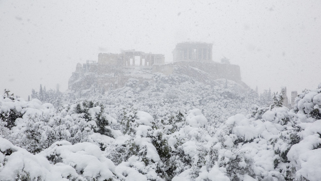 eingeschneite Akropolis 2021